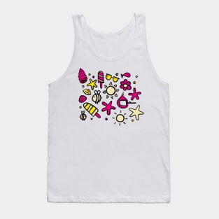 Copy of summer items color 2 - sun ice cream bee sea star sea elements warm Tank Top